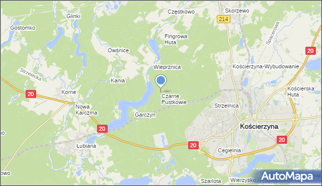 mapa Czarne Pustkowie, Czarne Pustkowie na mapie Targeo